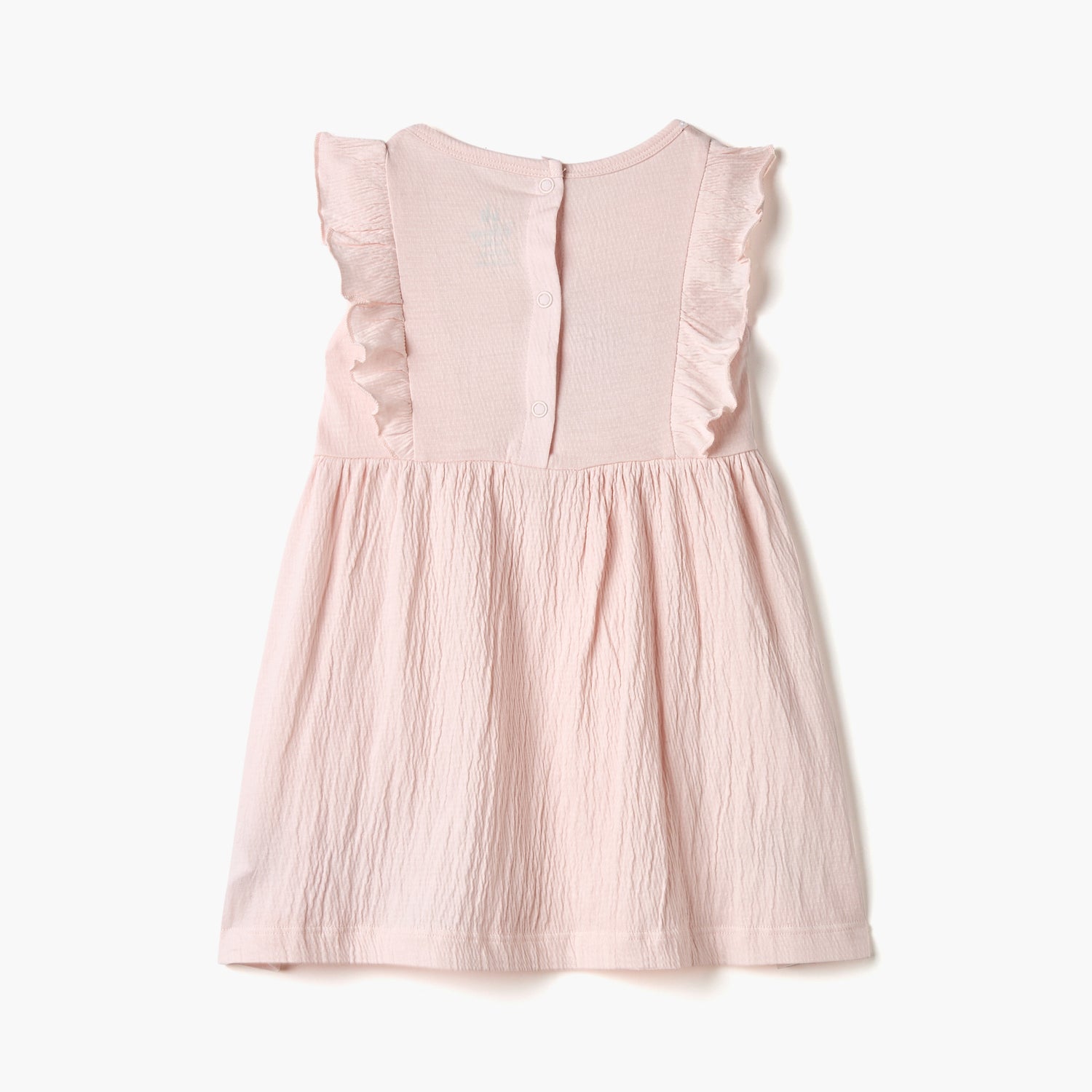 Disney Minnie Mouse Print Sleeveless Dress with Round Neck and Ruffle Detail