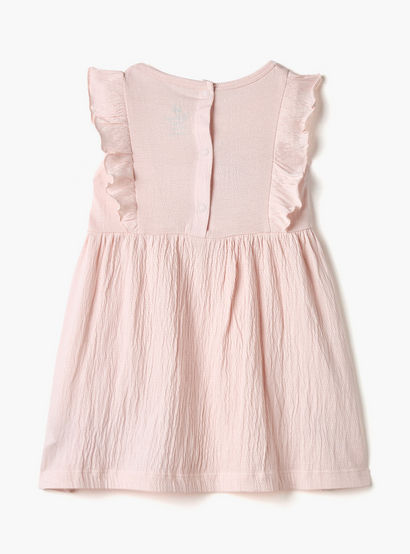 Disney Minnie Mouse Print Sleeveless Dress with Round Neck and Ruffle Detail-baby-girls-clothing-dressesandjumpsuits-image-2