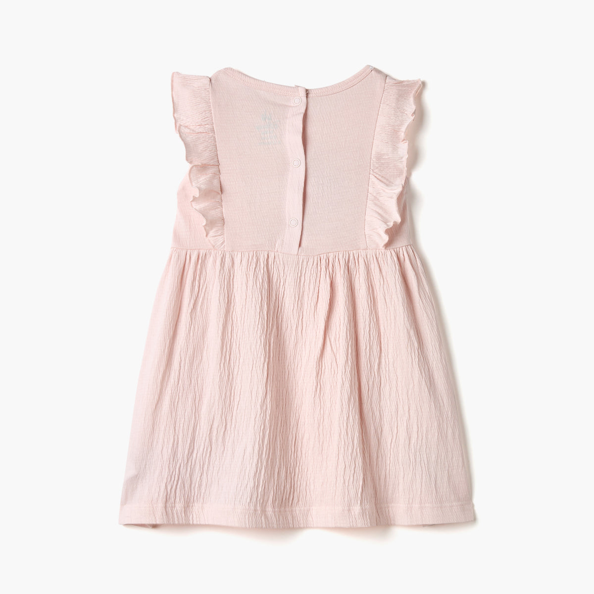 Disney Minnie Mouse Print Sleeveless Dress with Round Neck and Ruffle Detail
