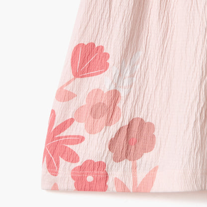 Disney Minnie Mouse Print Sleeveless Dress with Round Neck and Ruffle Detail