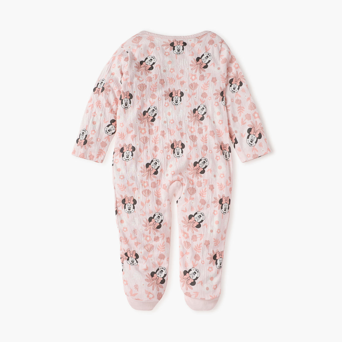 Disney Minnie Mouse Print Closed Feet Sleepsuit with Long Sleeves