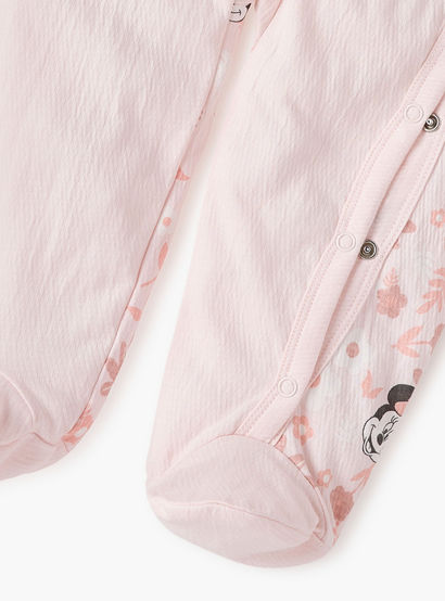 Disney Minnie Mouse Print Closed Feet Sleepsuit with Long Sleeves-baby-girls-clothing-nightwear-sleepsuits-image-4