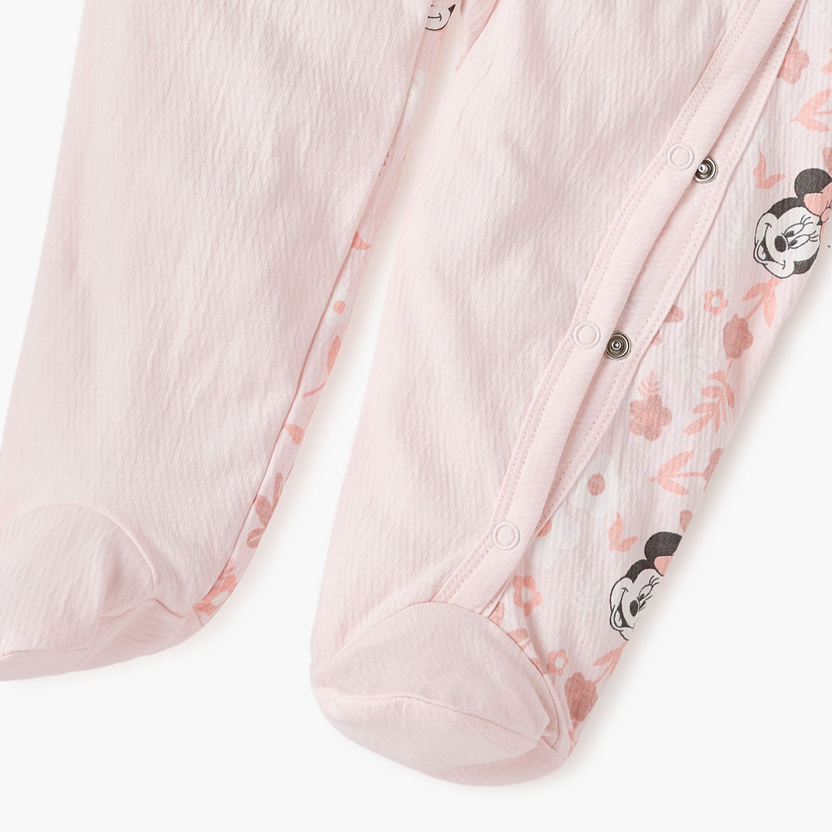 Disney Minnie Mouse Print Closed Feet Sleepsuit with Long Sleeves