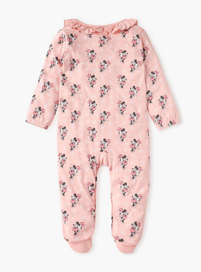 Disney All-Over Minnie Mouse Print Closed Feet Sleepsuit with Long Sleeves-baby-girls-clothing-nightwear-sleepsuits-image-2