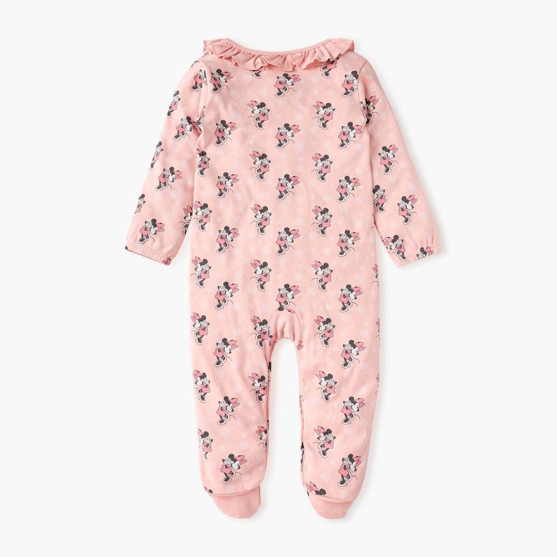 Disney All-Over Minnie Mouse Print Closed Feet Sleepsuit with Long Sleeves