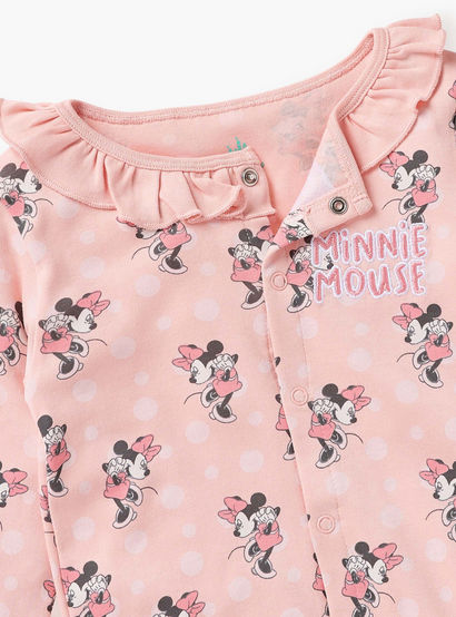 Disney All-Over Minnie Mouse Print Closed Feet Sleepsuit with Long Sleeves-baby-girls-clothing-nightwear-sleepsuits-image-3