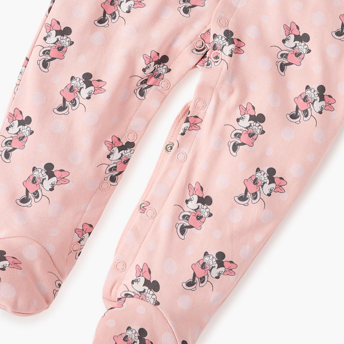 Disney All-Over Minnie Mouse Print Closed Feet Sleepsuit with Long Sleeves