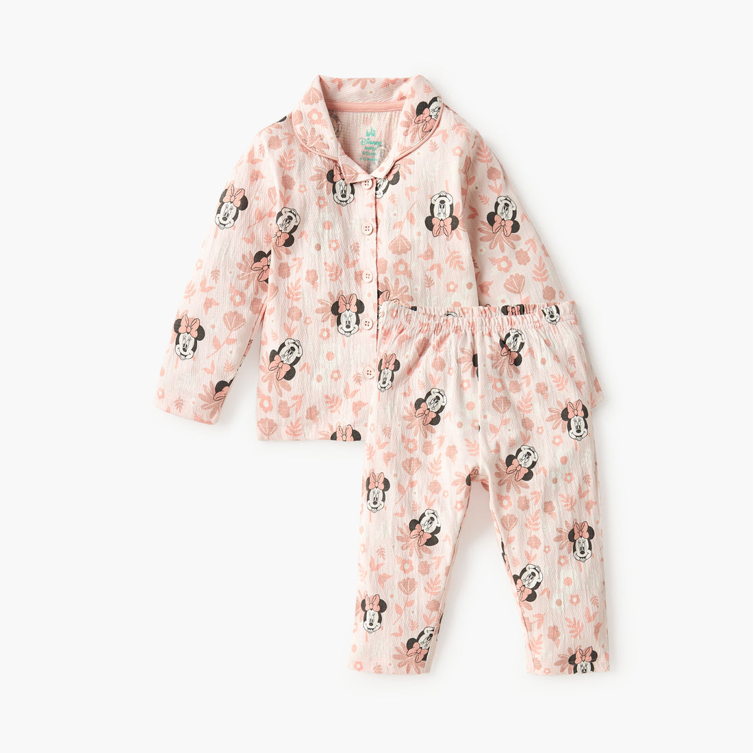 Disney Minnie Mouse Print Shirt and Pyjama Set - Pink / 12-18 mths