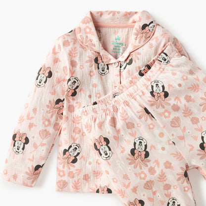 Disney Minnie Mouse Print Shirt and Pyjama Set