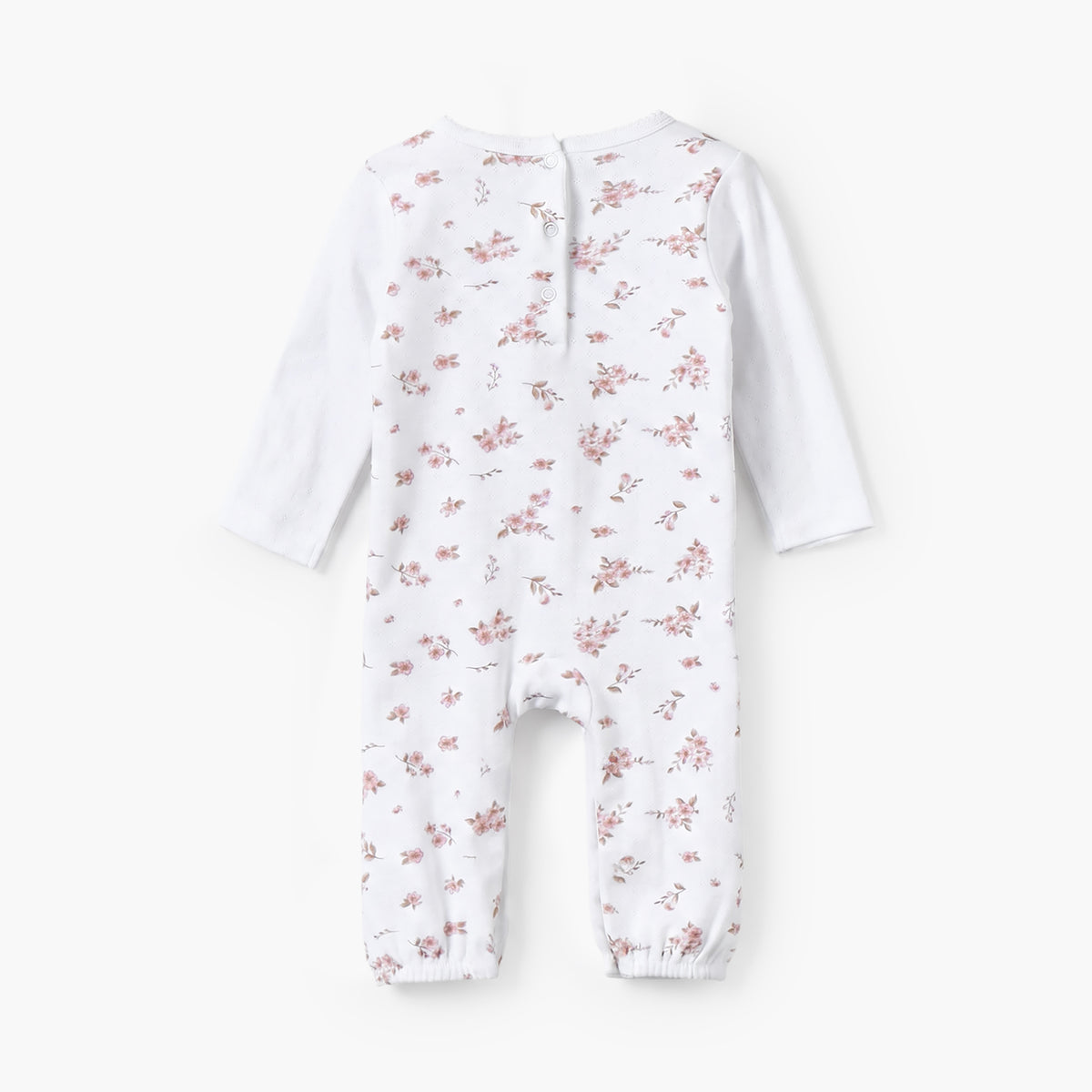 Juniors Cotton Crew Neck Long Sleeves Sleepsuit with Snap Button Closure