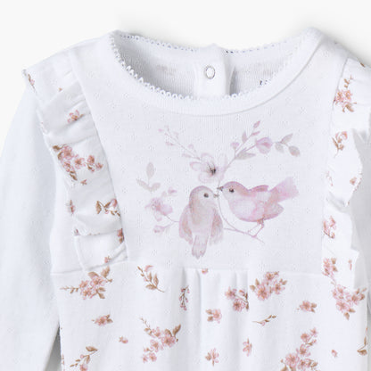 Juniors Cotton Crew Neck Long Sleeves Sleepsuit with Snap Button Closure