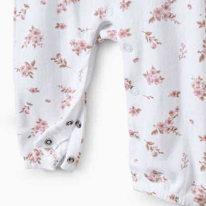 Juniors Cotton Crew Neck Long Sleeves Sleepsuit with Snap Button Closure