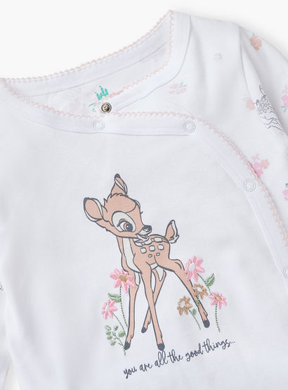 Disney All-Over Bambi Print Closed Feet Sleepsuit with Long Sleeves-baby-girls-clothing-nightwear-sleepsuits-image-3