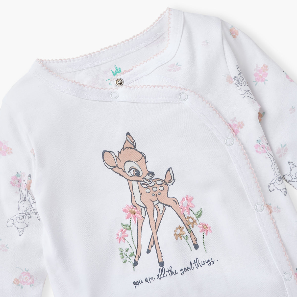 Disney All-Over Bambi Print Closed Feet Sleepsuit with Long Sleeves