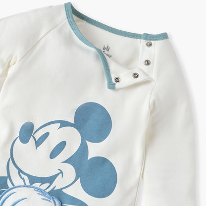 Disney Mickey Mouse Print Closed Feet Sleepsuit with Long Sleeves