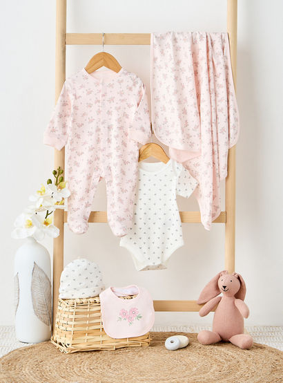 Juniors Floral Print 5-Piece Clothing Gift Set-baby-girls-clothing-setsandcoords-image-9