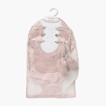 Set of 8 Juniors Clothing Gift Set with Print - Pink / 3-6 mths