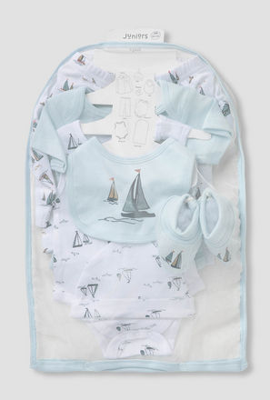 Set of 8 Juniors Clothing Gift Set with Sailboat Print