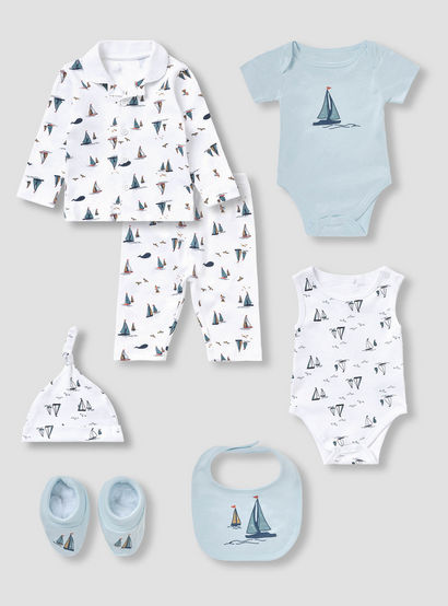 Set of 8 Juniors Clothing Gift Set with Sailboat Print-baby-boys-clothing-setsandcoords-image-2