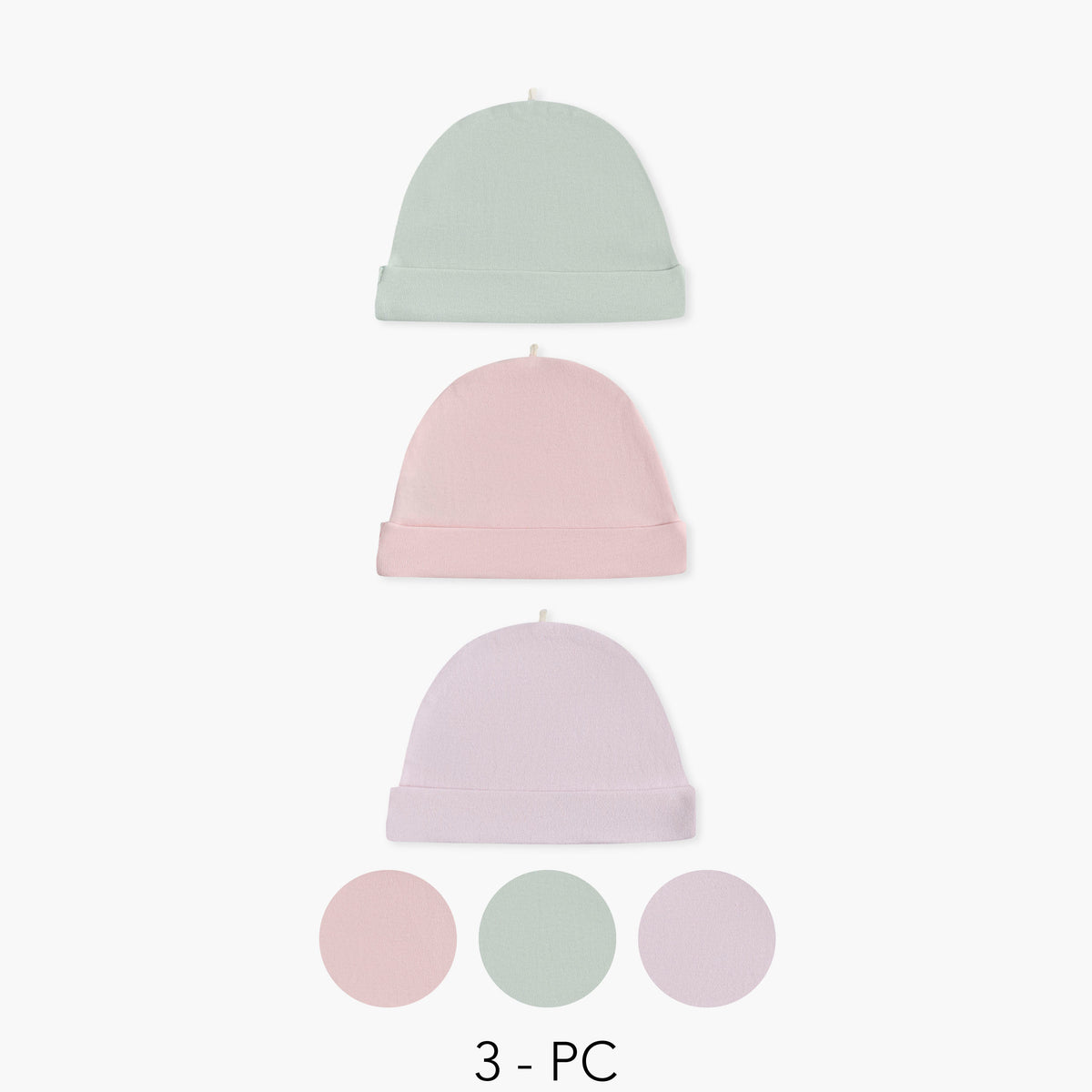 Juniors Assorted Solid Cap - Set of 3