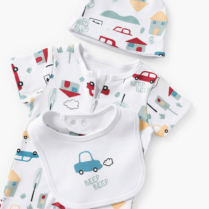Set of 3 Juniors Clothing Gift Set with Vehicle Print