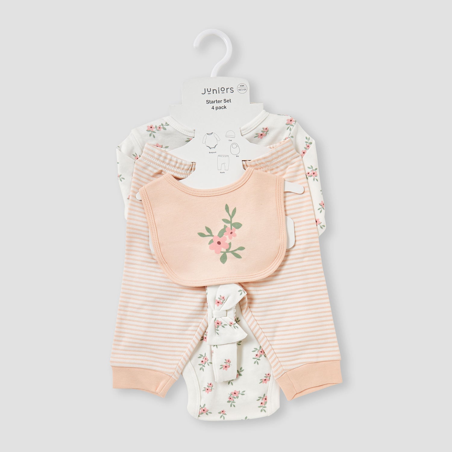 Juniors 4-Piece Floral Print Clothing Set