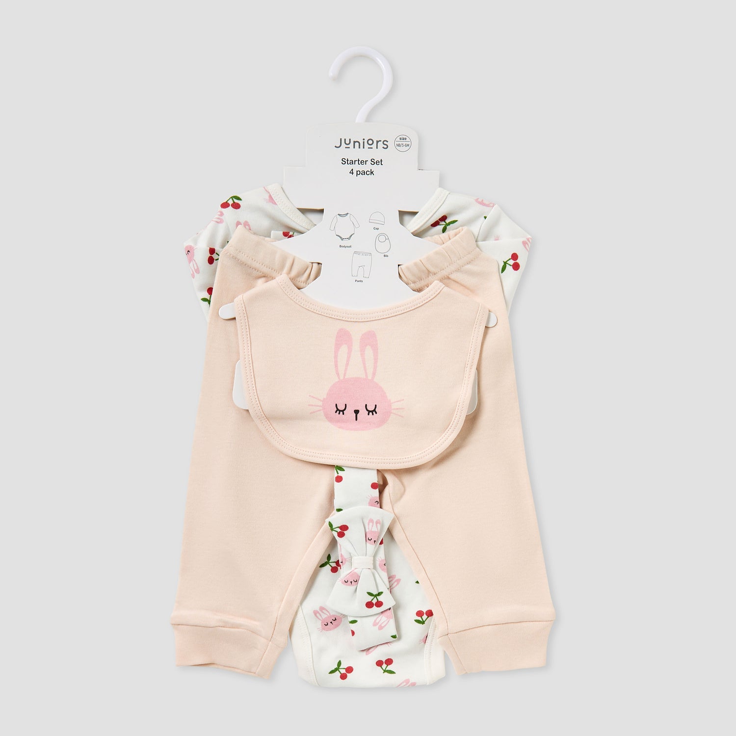 Juniors 4-Piece Bunny Print Clothing Set
