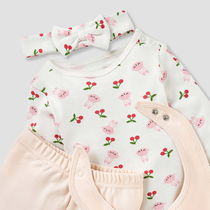 Juniors 4-Piece Bunny Print Clothing Set