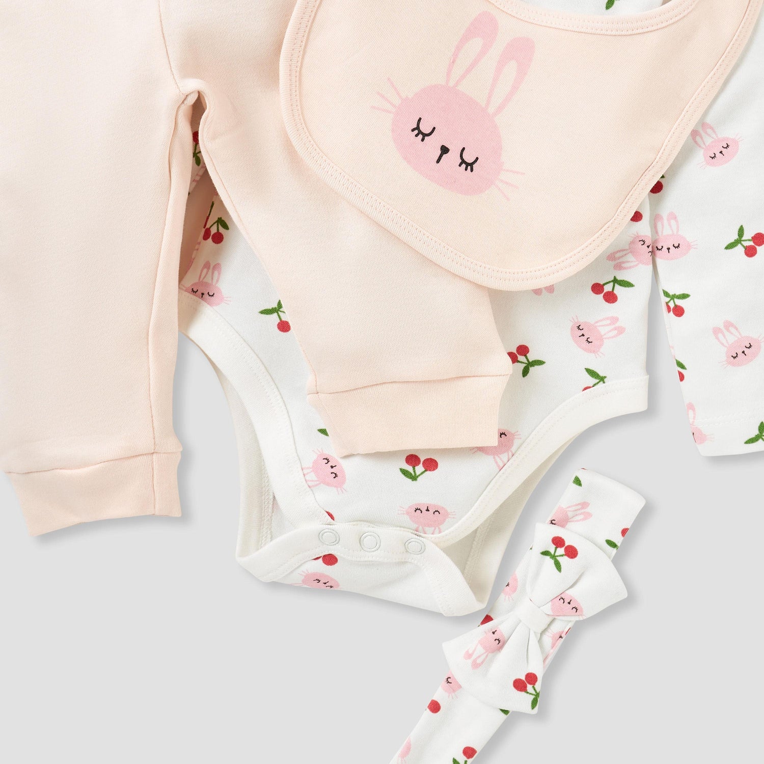 Juniors 4-Piece Bunny Print Clothing Set