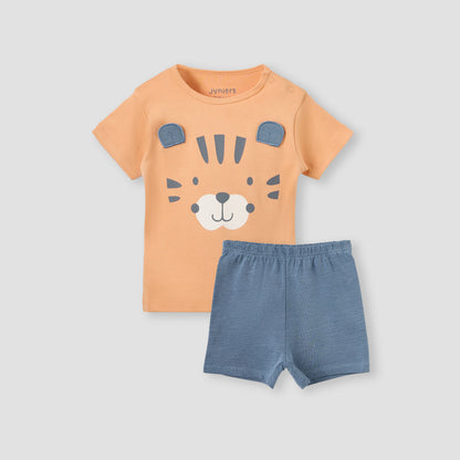 Juniors Pyjama Set with Print - Cotton - Long Sleeves - Round Neck