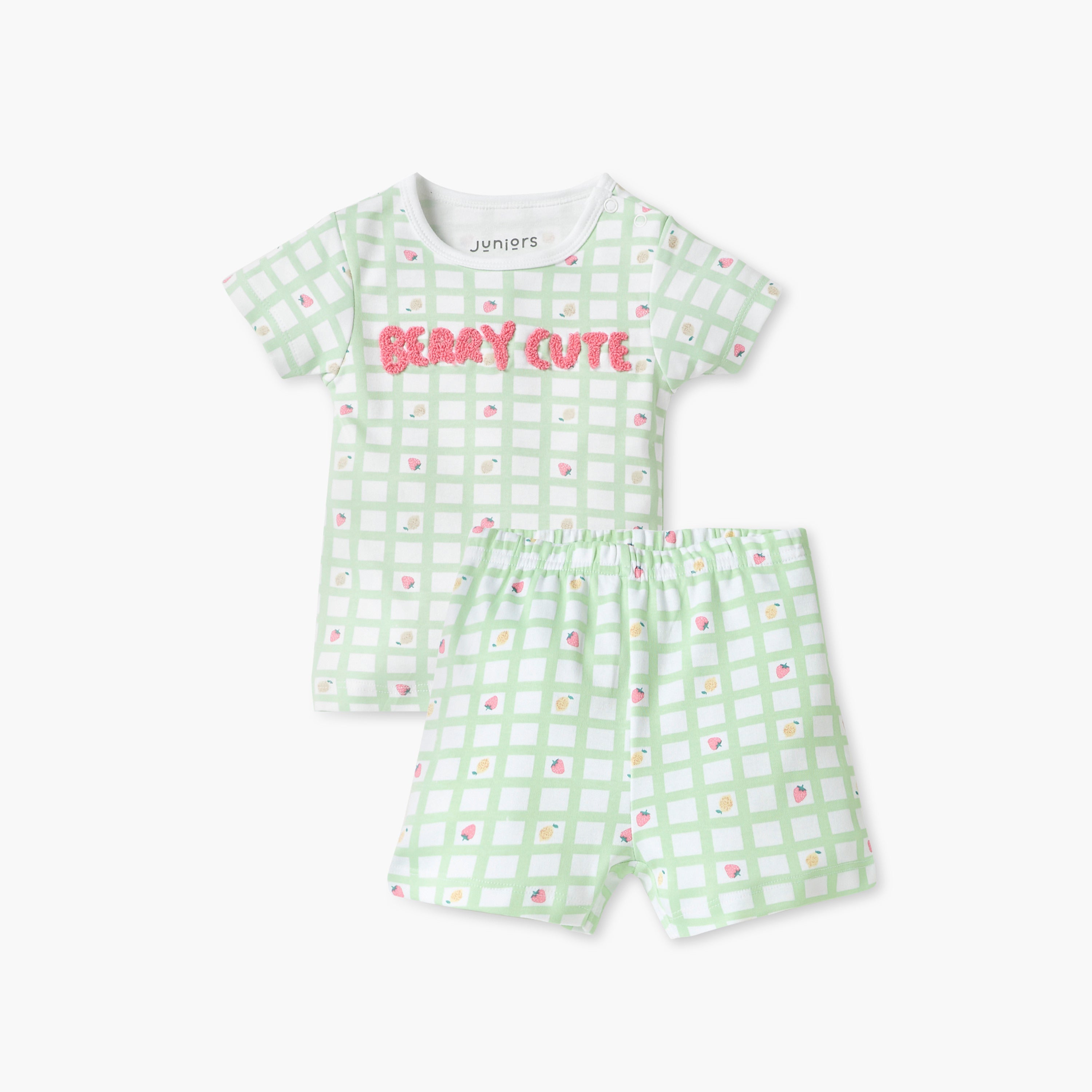 Juniors All-Over Pineapple Print T-shirt and Pyjama Set - Orange / 12-18 mths