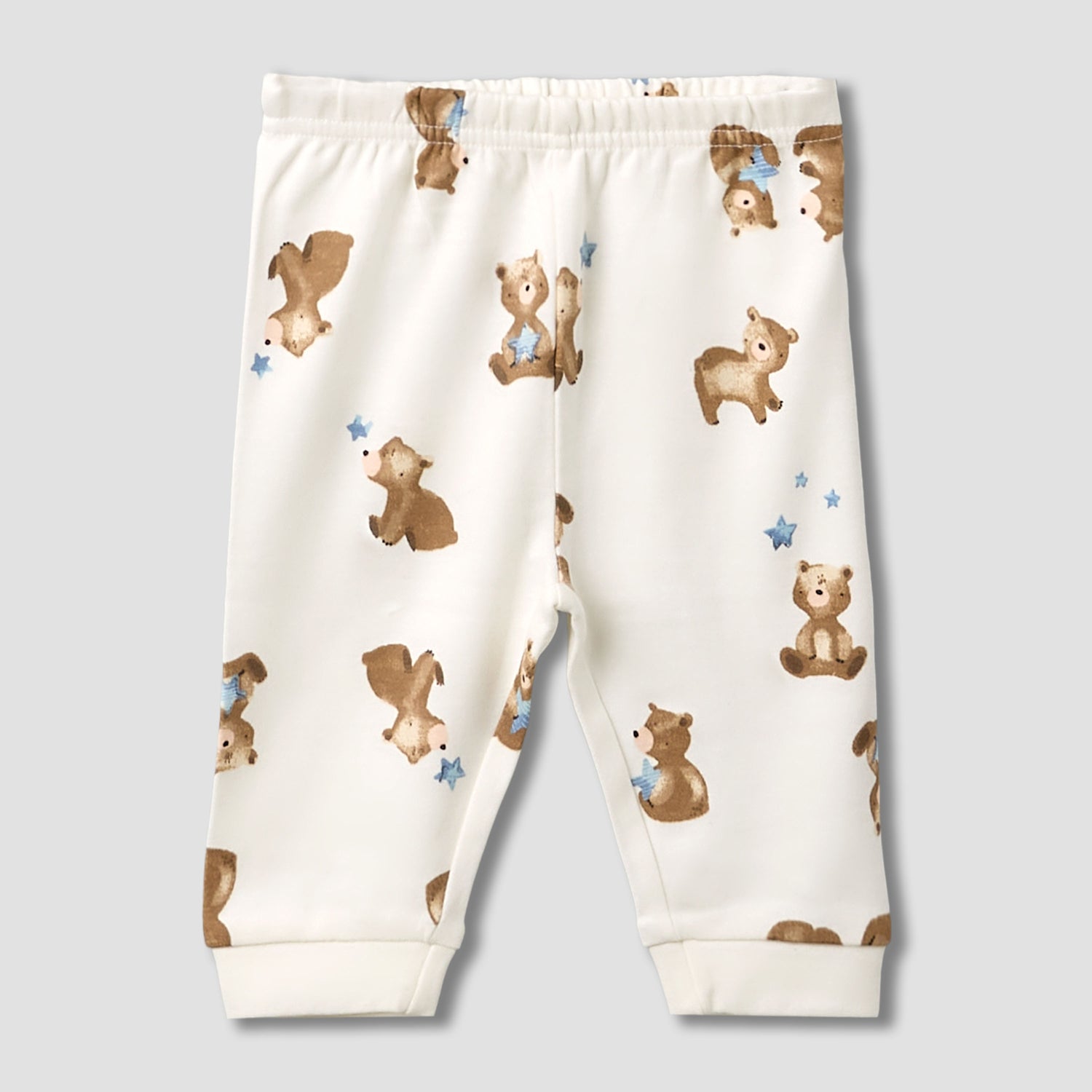 Pack of 3 Juniors Cotton Round Neck Long Sleeves Pyjama Set with Teddy Print