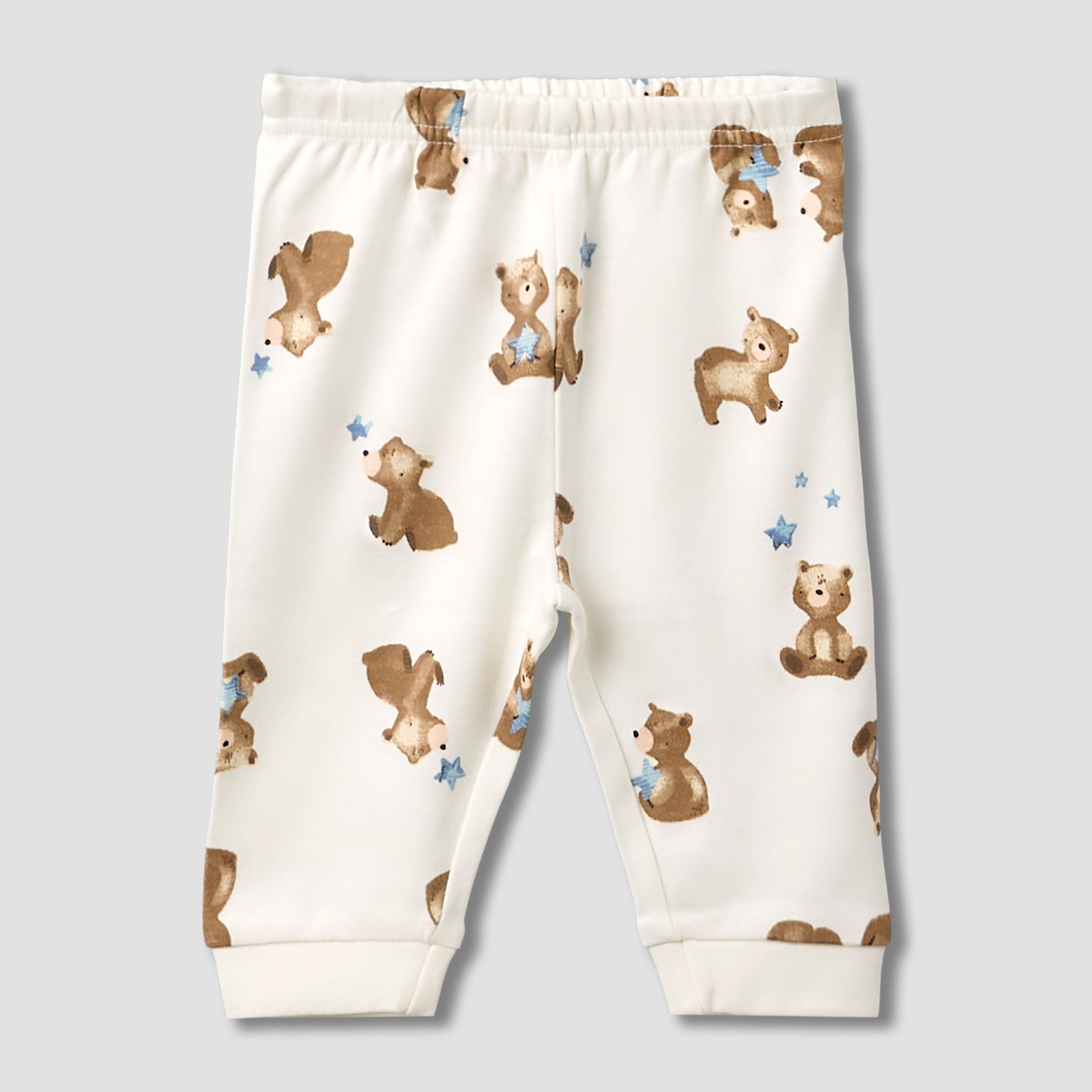 Pack of 3 Juniors Cotton Round Neck Long Sleeves Pyjama Set with Teddy Print