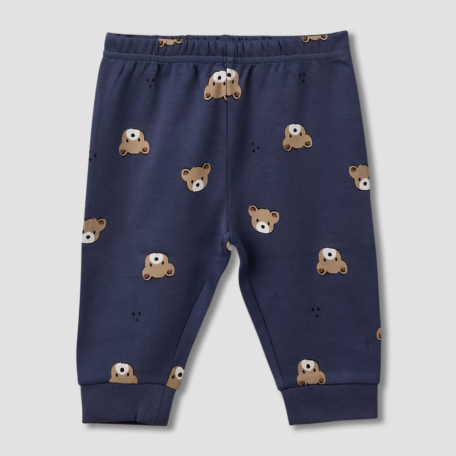 Pack of 3 Juniors Cotton Round Neck Long Sleeves Pyjama Set with Teddy Print