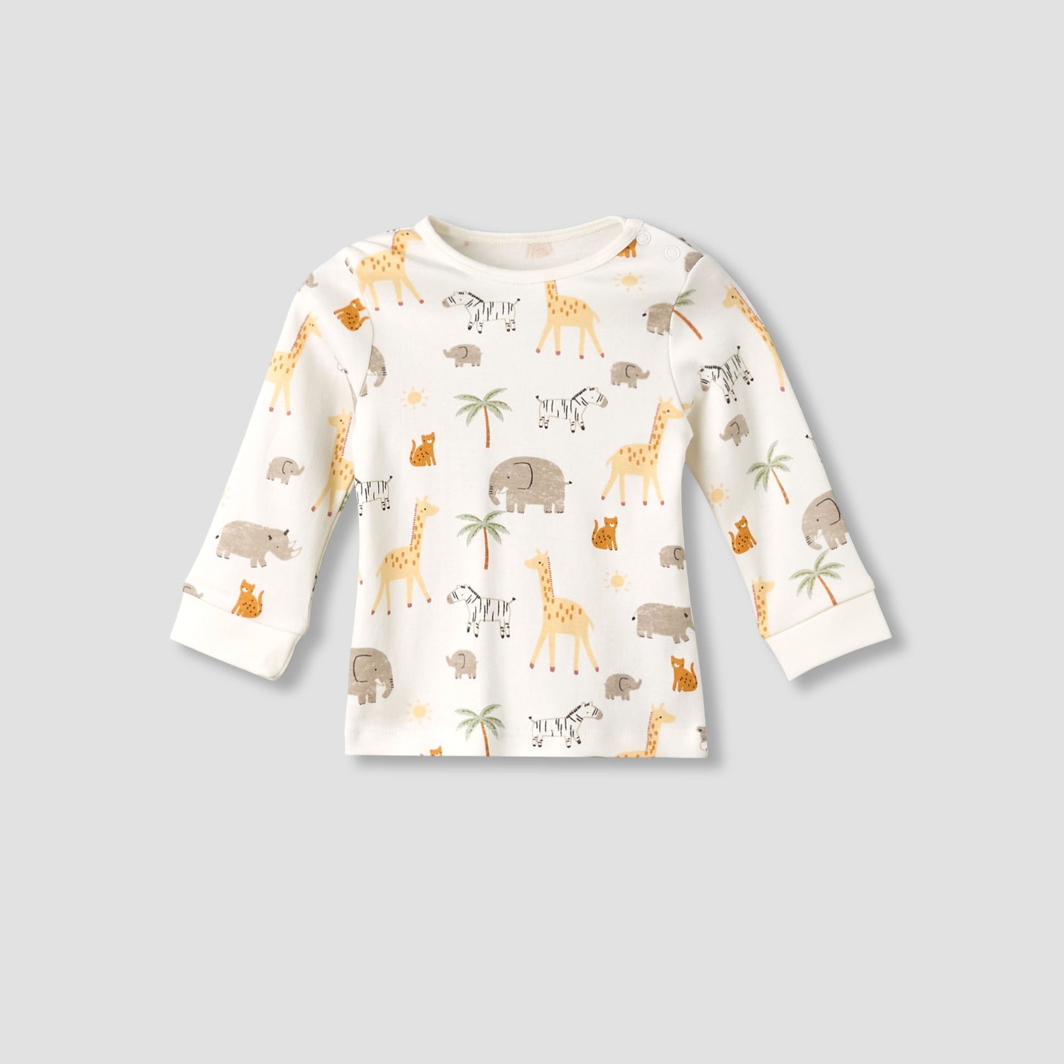 Pack of 3 Juniors Cotton Round Neck Long Sleeves Pyjama Set with Safari Print