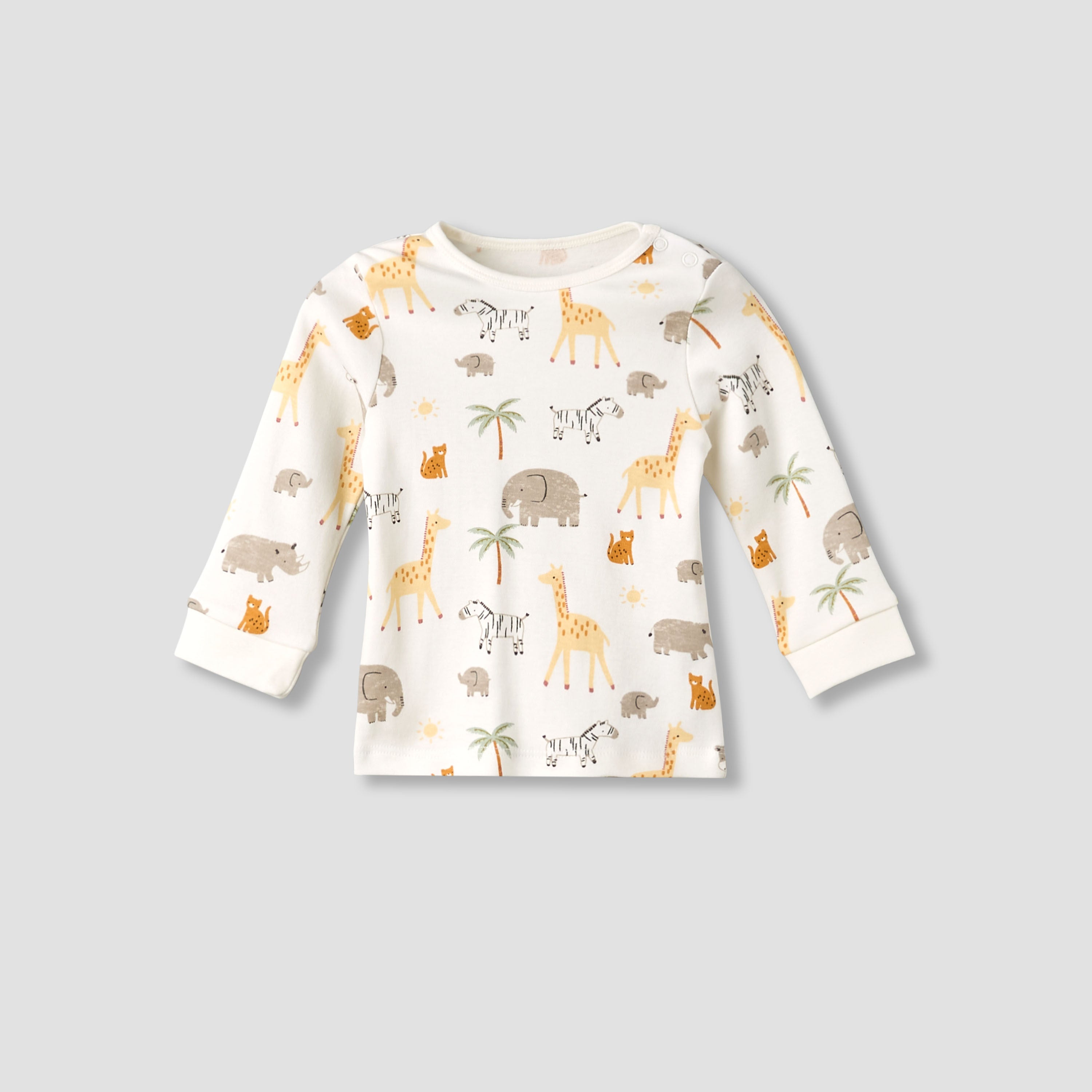 Pack of 3 Juniors Cotton Round Neck Long Sleeves Pyjama Set with Safari Print