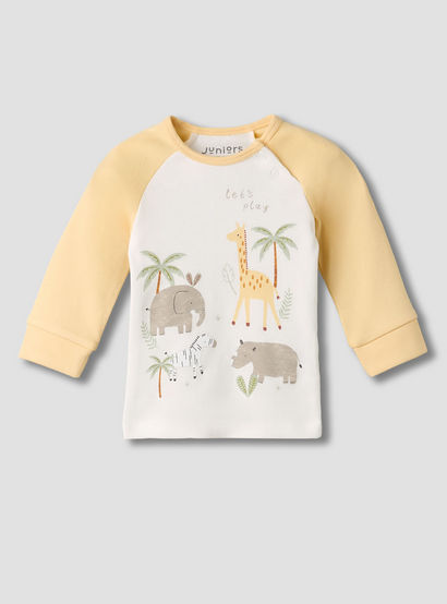 Pack of 3 Juniors Cotton Round Neck Long Sleeves Pyjama Set with Safari Print-baby-boys-clothing-nightwear-pyjamasets-image-4