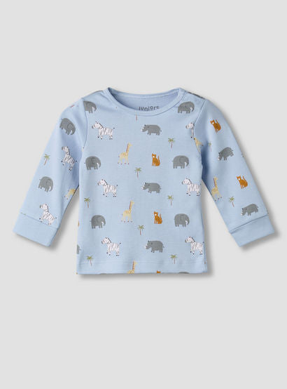 Pack of 3 Juniors Cotton Round Neck Long Sleeves Pyjama Set with Safari Print-baby-boys-clothing-nightwear-pyjamasets-image-6