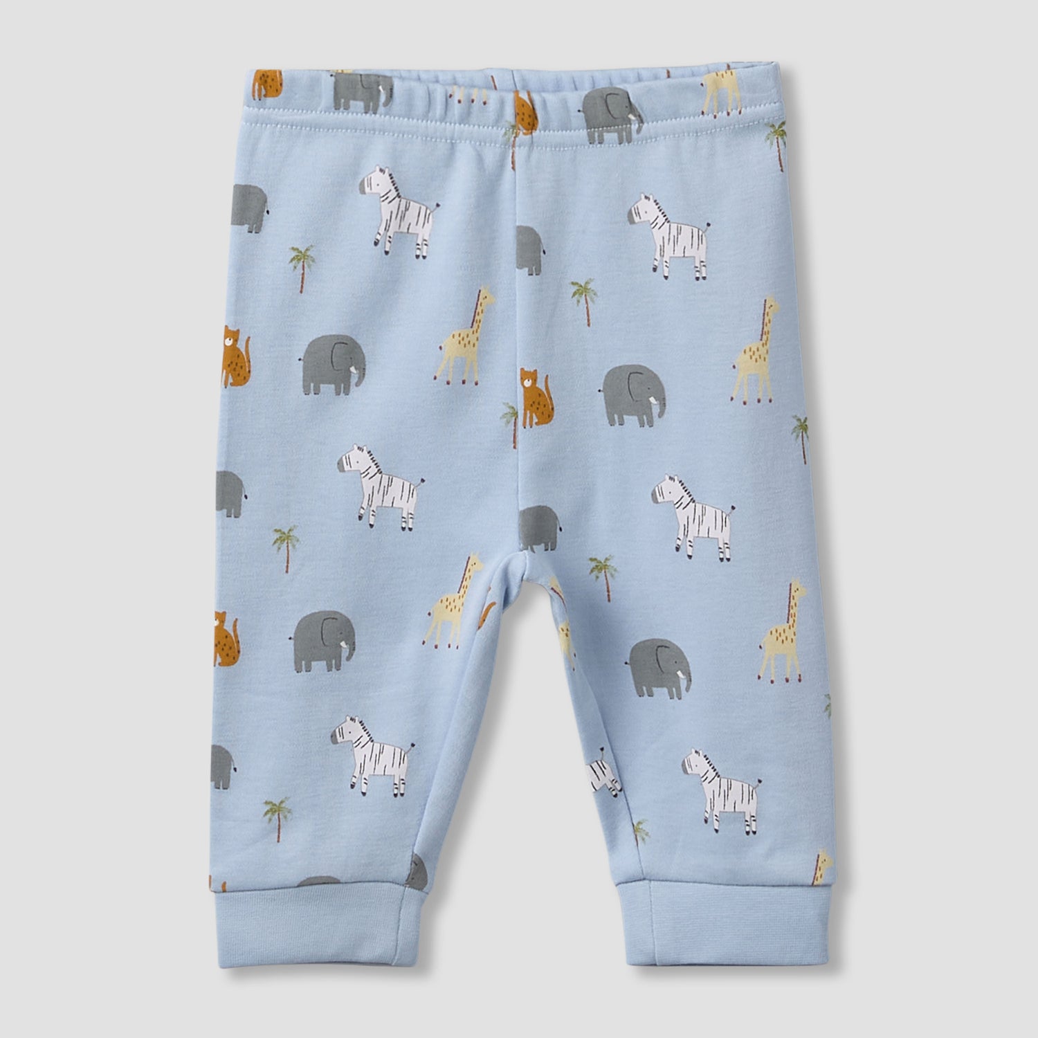 Pack of 3 Juniors Cotton Round Neck Long Sleeves Pyjama Set with Safari Print