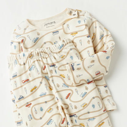 Juniors Tractor Print T-shirt and Pyjama Set