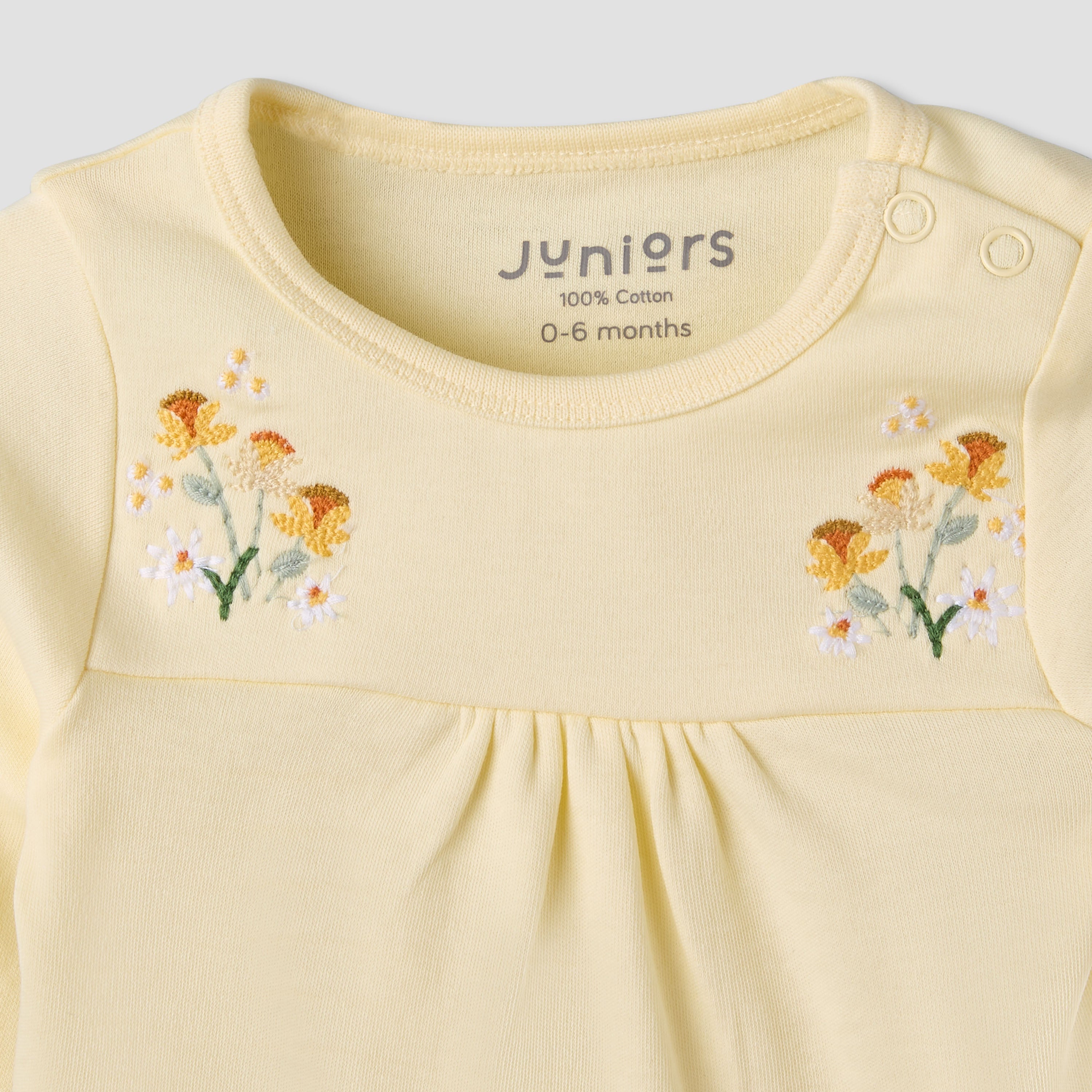 Pack of 3 Juniors Cotton Round Neck Long Sleeves Pyjama Set with Floral Print