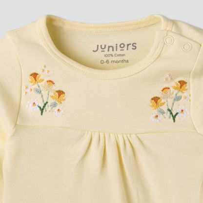 Pack of 3 Juniors Cotton Round Neck Long Sleeves Pyjama Set with Floral Print