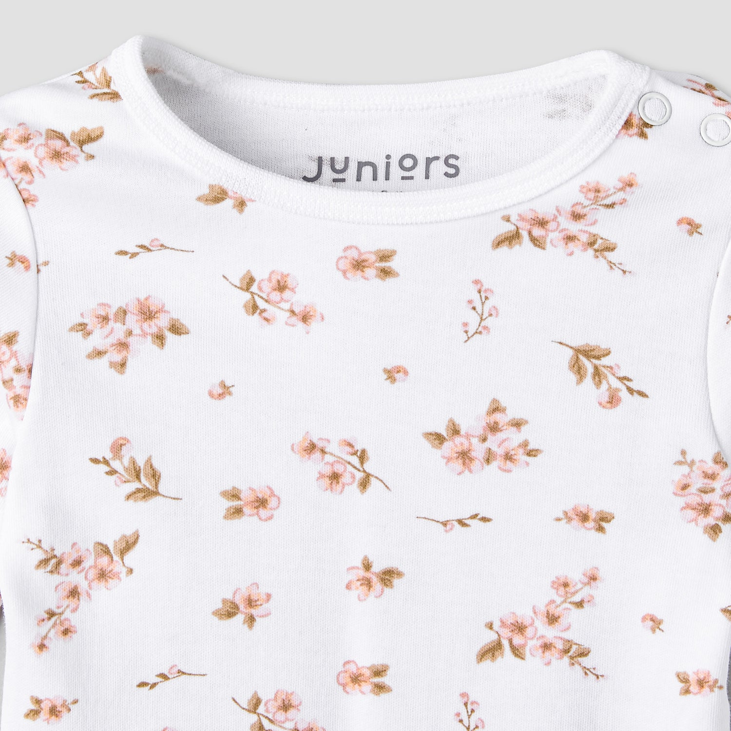Pack of 3 Juniors Cotton Round Neck Long Sleeves Pyjama Set with Floral Print