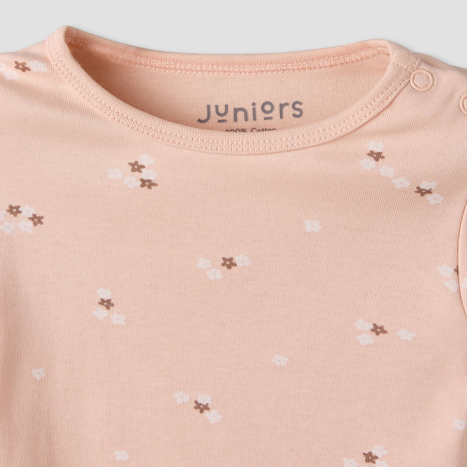 Pack of 3 Juniors Cotton Round Neck Long Sleeves Pyjama Set with Floral Print