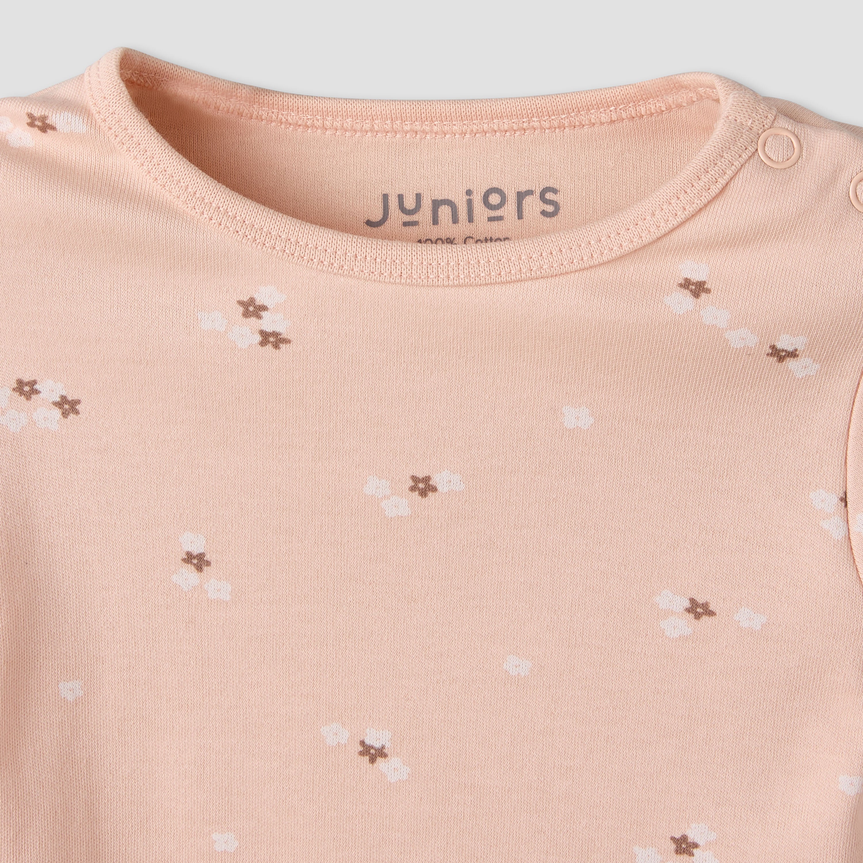 Pack of 3 Juniors Cotton Round Neck Long Sleeves Pyjama Set with Floral Print