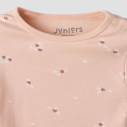 Pack of 3 Juniors Cotton Round Neck Long Sleeves Pyjama Set with Floral Print
