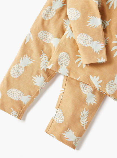 Juniors All-Over Pineapple Print T-shirt and Pyjama Set-baby-boys-clothing-nightwear-pyjamasets-image-5