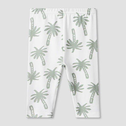 Juniors Cotton Round Neck Long Sleeves Pyjama Set with Palm Tree Print