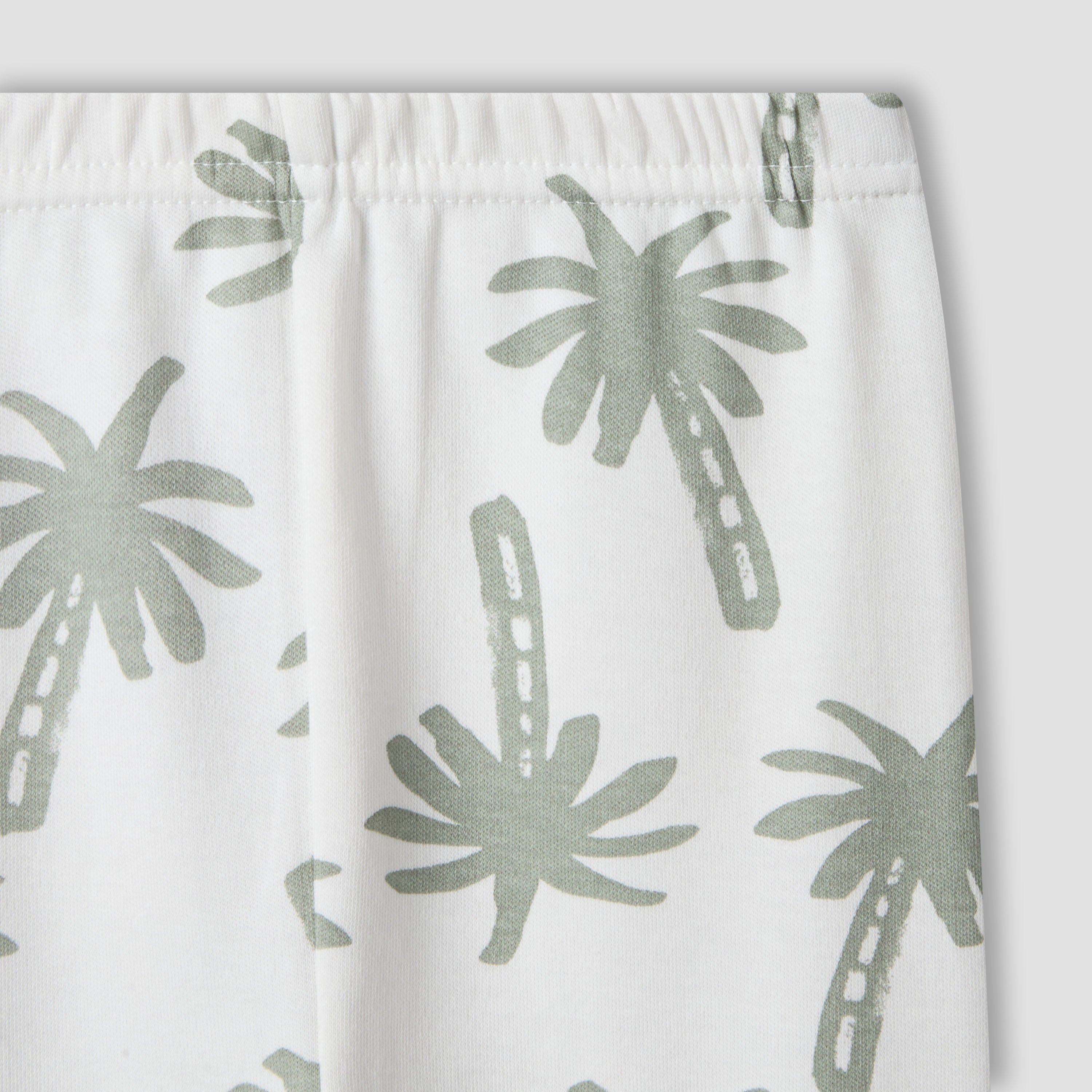 Juniors Cotton Round Neck Long Sleeves Pyjama Set with Palm Tree Print