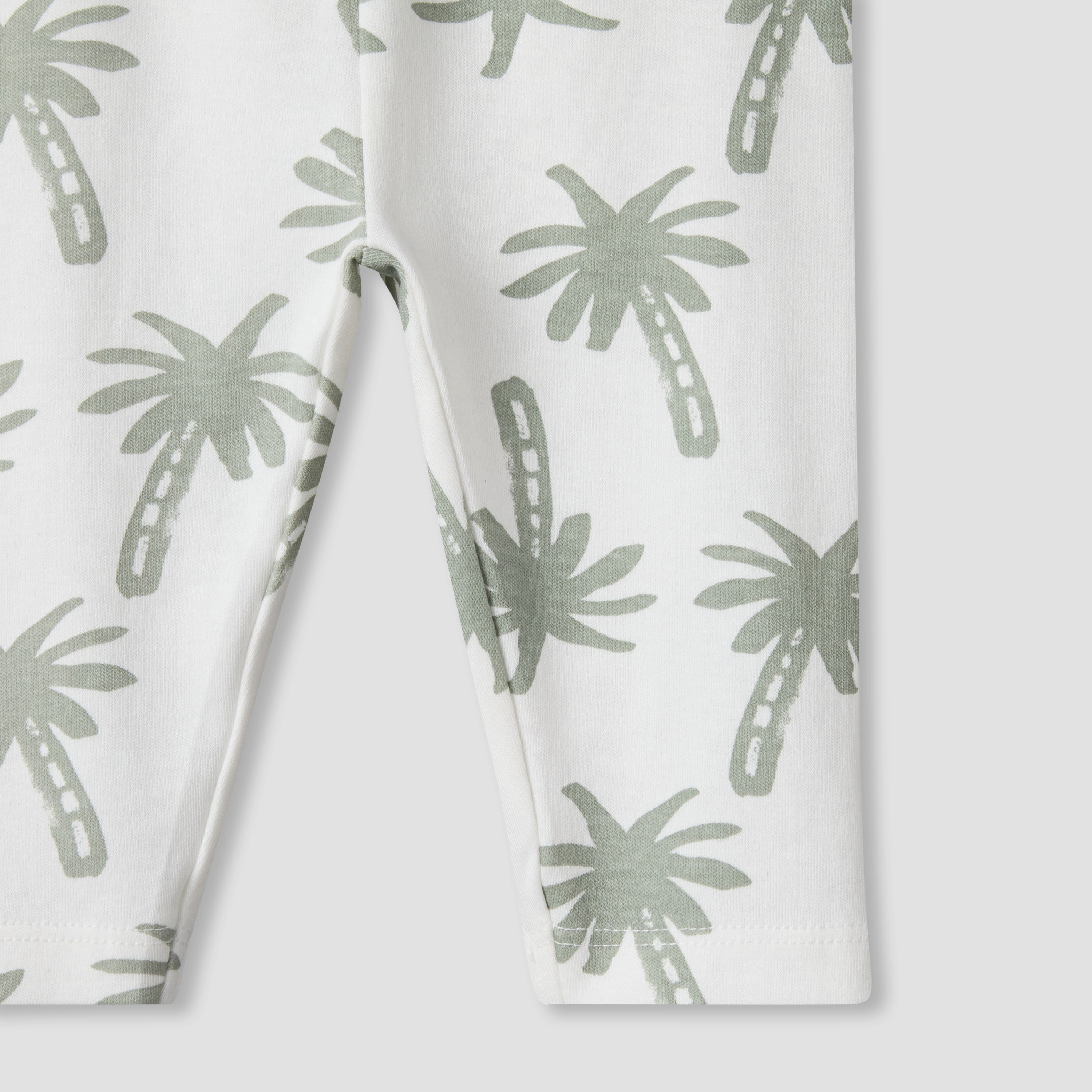 Juniors Cotton Round Neck Long Sleeves Pyjama Set with Palm Tree Print